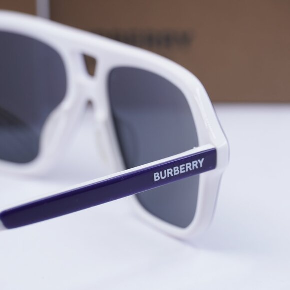 Burberry Junior JB4340 392687 Aviator Sunglasses - Blue/White/Grey - Picture 4 of 8